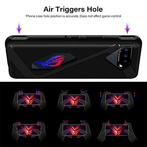 Redluckstar Gaming Phone Case for ASUS ROG Phone 5 - Heat Dissipation Silicone and TPU Cover With Unique Shape for Men and Women - Ultra Slim Thin Scratch Resistant Case