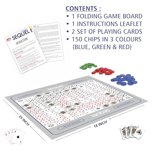 Ankit Toys & Games Sequel Junior Game Educational Fun Classic Board Game Engaging Interactive Learning Great for Family Game Nights and Social Play for Kids & Adults for Ages 6+ (Board Size 46*23 Cm)