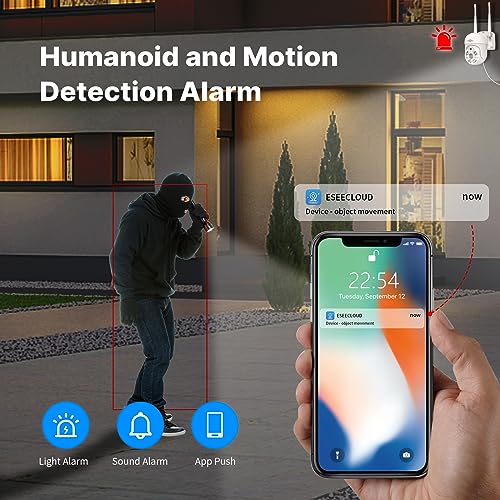 Hiseeu Wireless Security Camera System 5MP WiFi-Pro 10 Channel Security Outdoo System, PTZ Cameras System, Motion Alert, IP66 Waterproof, 24/7 Recording with Hard Drive
