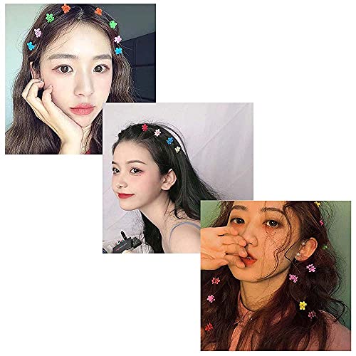 KASTWAVE 60Pcs Baby Girl Mini Hair Claw Clips Flower Hair Bangs Pin Baby Girl Hair Accessories Clips Color Clip