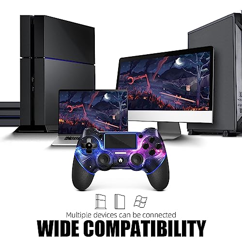 AceGamer Wireless Controller for PS4, Game Controller for Ps4 with Double Vibration,Touchpad, Stereo Headphone Jack, Six Axis Motion Control, Compatible with Ps4/Slim/Pro Console (galaxy)