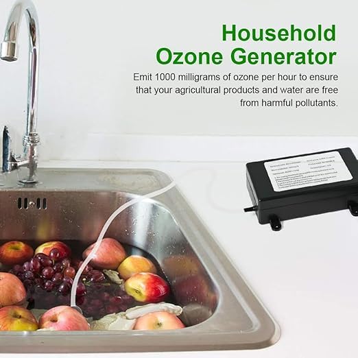 RGSGZCO Household Multi-functional Ozone Generator for Air Purification, Water Treatment, Vegetable Cleaning - 1000 mg/h Machine for Purifying Water
