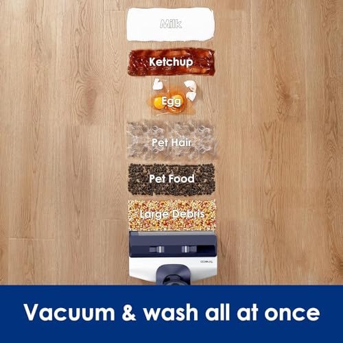 Tineco Floor One S5 Wet and Dry Cordless Vacuum Cleaner and Mop with Edge cleaning, 220w suction with iLoop Smart Sensor Technology and screen, Streak-Free and Self Cleaning Dual Tank Feature