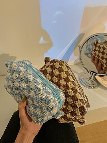 XPONNI Small cosmetic bag cute makeup bag y2k accessories aesthetic make up bag y2k purse cosmetic bag for purse, blue