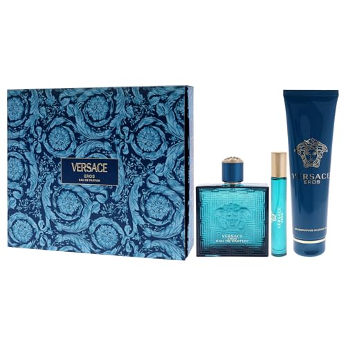 Versace Eros Natural Eau De Parfum Spray 3-Pieces Gift Set for Men