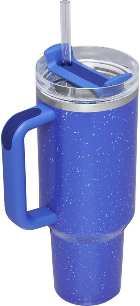 Stanley Quencher H2.0 FlowState Stainless Steel Vacuum Insulated Tumbler with Lid and Straw for Water, Iced Tea or Coffee, Smoothie and More, 40oz - Deep Iris Speckle