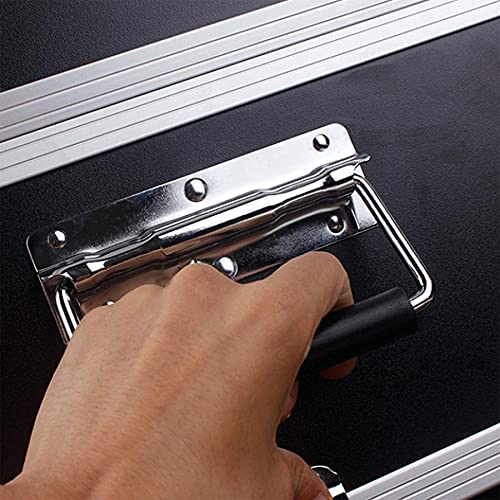 Spring Loaded Pull Handles, Surface Mount Chest Handle with Rubber Grip Handmade Chest Trunk Lifter Handle Pull Heavy Duty Hardware for Chests Trunks Crates Storage Boxes Thickened (Silver-122mm)
