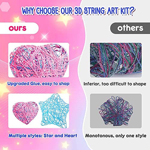 SYOSI 3D String Art Kit for Kids, Craft Kits for Kids Age 7-12 Gifts for 7-12 Year Olds Girls Arts and Crafts for Kids Age 7 8 9 10 11 12 Toys for 7 8 9 10 11 12 Year Old Girls DIY Lantern Toys