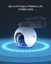 EZVIZ CB8 Kit - 2K Solar Security Camera, WiFi Camera Outdoor 360 Battery Camera CCTV with Two-Way Talk, Color Night Vision, Waterproof, Auto-Tracking, Human & Motion Detection (Solar Panel Included)