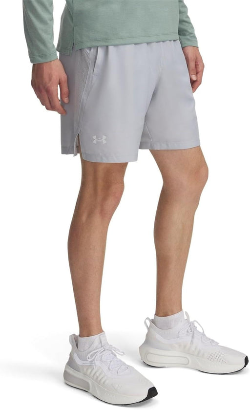 Mens Men's UA Launch 7" Shorts Bottoms (pack of 1) - Mod Gray / White / Reflective