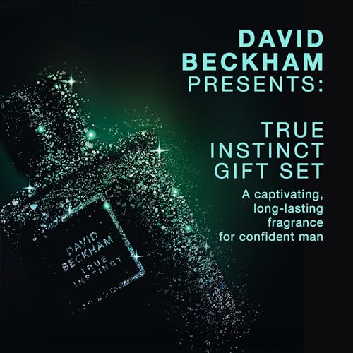 David Beckham True Instinct Eau de Parfum and Deo Body Spray Gift Set for Men, Ambery, Woody Scent, 50ml (1.6oz), 150ml (5oz)