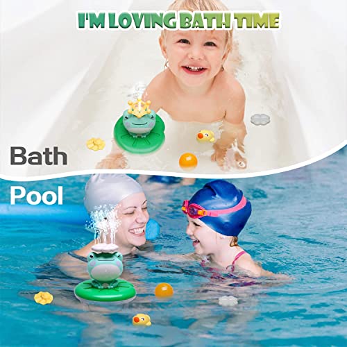ELECDON Baby Bath Toy, Induction Shower Toys Floating Bathtub Toy Water Spray Swimming Pool Toy with 4 Water Spray Mode, Water Spray Frog Funny Floating and Sprinkler Shower Toy Bathroom Floating Toy