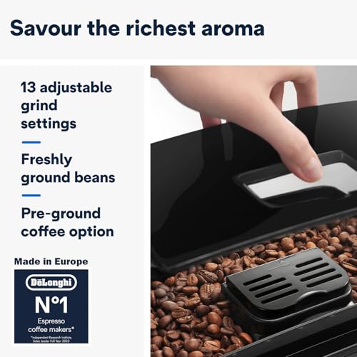 DE'LONGHI Coffee Machine MAGNIFICA S Fully Automatic Bean to Cup Coffee Machine, 5+ Functions, Ideal for Espresso, Americano, Cappuccino, Latte, Macchiato & Many More Coffee Recipes ECAM12.121.B
