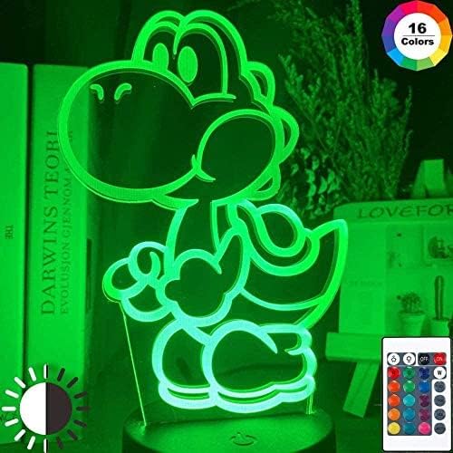 althiqahkey 3D Illusion Lamp LED Night Light Game Super Mario Yoshi Figure for Kid Room Decoration Cool Birthday Gift for Kids Children s Sleep Lamp