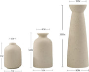 SKY-TOUCH Home Decor Ceramic Vase Set of 3 : Pampas Grass Dried Flowers Vase Modern Boho Vases Decoration Items for Living Room Home Kitchen Dinner Table Shelf Office Desk Decor (Beige)