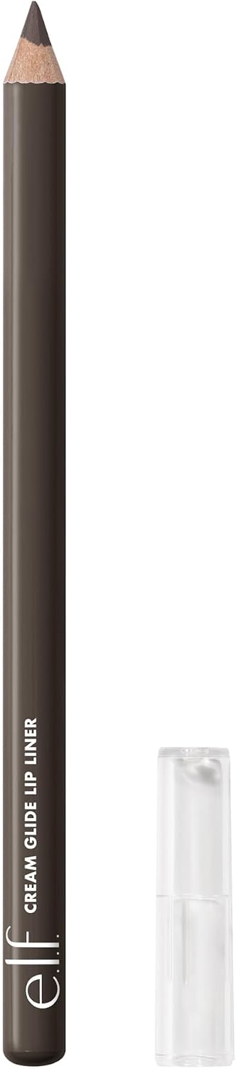 e.l.f. Cream Glide Lip Liner, Lip Shaping & Modeling, Highly Pigmented Pen, Semi-Matte Finish, Vegan & Cruelty Free, Mauve Aside - Doppio Espresso