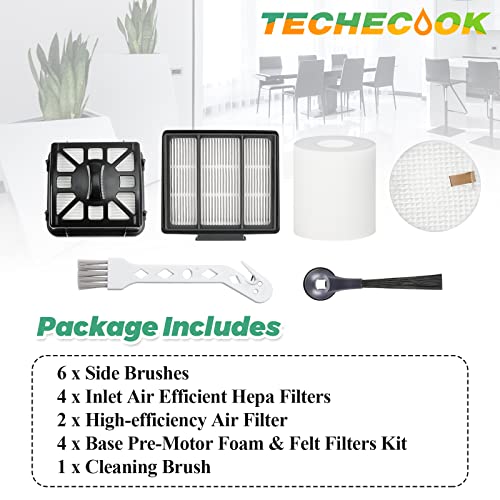 Accessories for Shark IQ Vacuum Replacement for Shark Robot R101AE (RV1001AE), R101 (RV1001) - 4 Hepa Filters, 6 Side Brushes, 2 Filter, 4 Base Pre-Motor Foam & Felt Filters Kit,1 Cleaning Brush