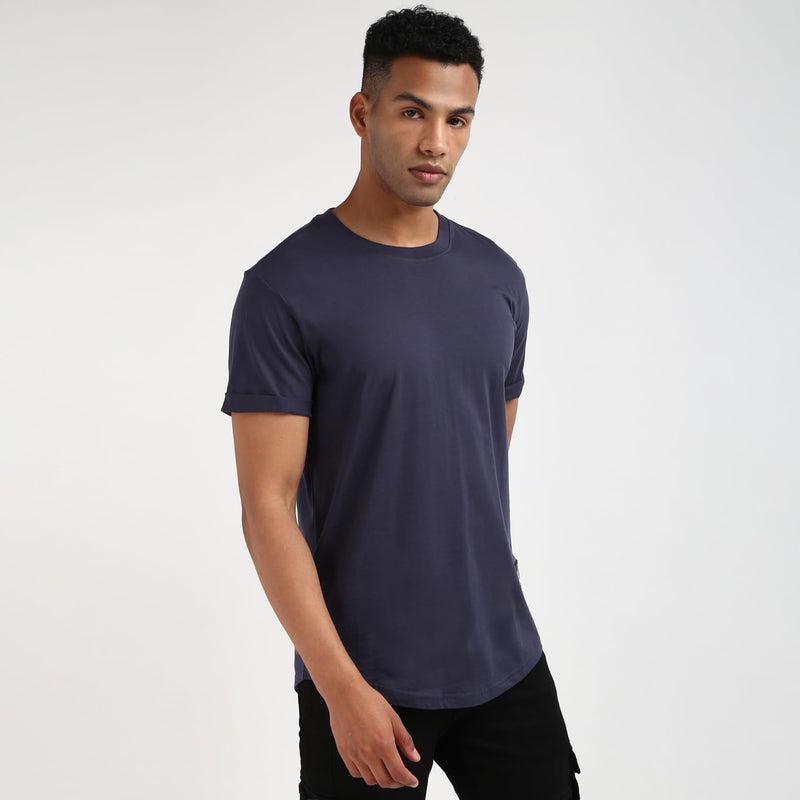 Ck Jeans Mens Long Sleeve Homme-/-tee-shirts-/-t-s-manches-courtes Badge Turn Up Sleeve