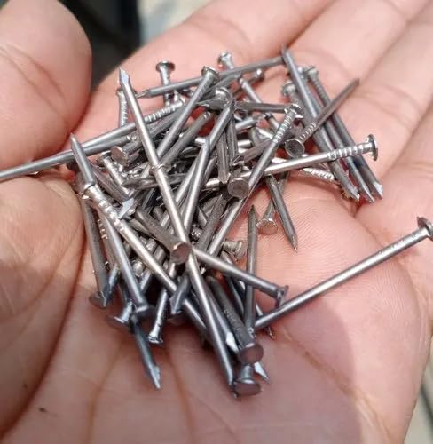 Poaker Common Wire Round Head Nails â€“ Essential Hardware For Carpentry, Electrical, Picture Hanging, Wall Mounting, And Woodworking (2 INCH (200 GRAM))