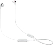 JBL TUNE 215BT - Wireless earbud headphones with Bluetooth 5.0, built-in microphone, and 16 hour battery life, in white - WHITE