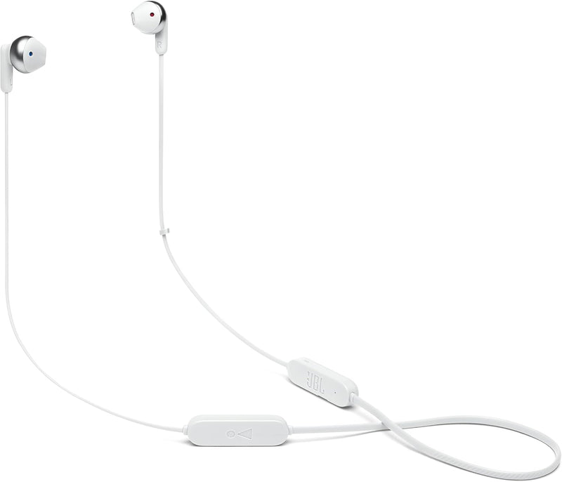 JBL TUNE 215BT - Wireless earbud headphones with Bluetooth 5.0, built-in microphone, and 16 hour battery life, in white - WHITE