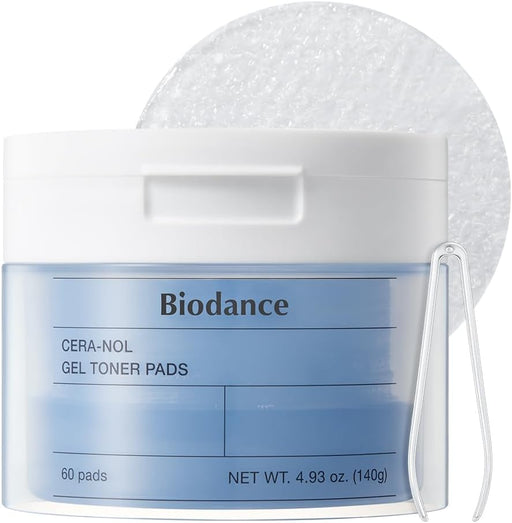 Collagen Gel Toner Pads, Pore Minimizer for Face, Improving Elasticity, Plumping Toner Pads for Sensitive Skin, Korean Skincare,ㅣ4.93 fl.oz.(140g)60Pads,Ramadan Gift - Cera-Nol