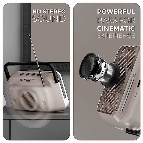 XECH Tellivibe Max Retro Bluetooth Speaker with Phone Holder | 5W Wireless Speaker | Mini TV Design | 6H Playtime | Hands-Free Viewing | Portable & Rechargeable | Compatible with All Smartphones