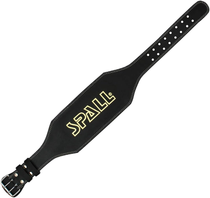Weight Lifting Leather Belt S/M/L/XL Lower Back Support 4 Inches Wide Buckle for Bodybuilding Home Gym Workouts Squats Strength Training and Fitness Exercises for men and women BY SPALL