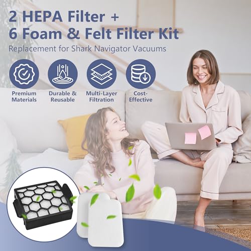Funmit 14Pack Hepa Filter Repalcement for Shark Navigator Zero-M Self-Cleaning Brushroll Pet Pro Upright Vacuum ZU60, ZU62, ZU62C