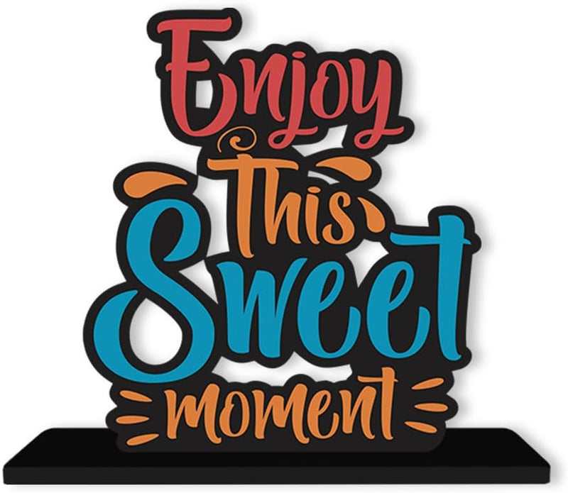 Artvibes Wooden Idols and Figurine Good Food is Good Mood Restaurant Cafe Quotes Table Decoration for Office Desk | Home Decor | Living Room | Modern Art Wood Showpiece Gift Item (SP_1128N)