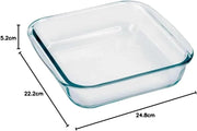 MARINEX Medium Square Glass Roaster 1.8L Durable Heat-Resistant Bakeware Dish Transparent Oven-Safe Roasting & Baking Tray Ideal for Brownies, Casseroles, Pasta Bakes, Desserts & Everyday Meals