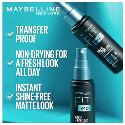 Maybelline New York Fit Me Matte + Poreless Setting Spray, 60 ml | Transfer-proof, 24H Oil-Control Formula With Witch Hazel, 60 ml