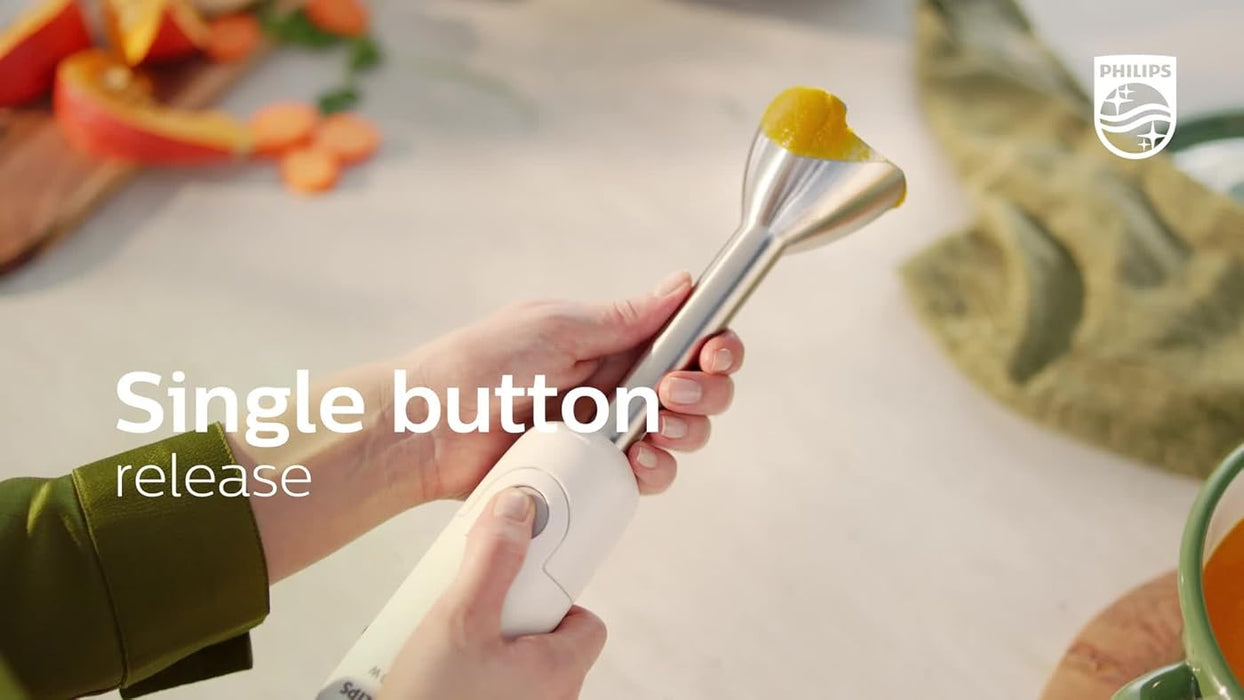 Philips Handblender Daily Collection - 700W, Includes Beaker + XL Chopper + Whisk, White - HR2545/01