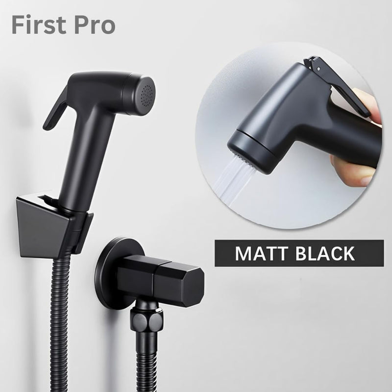 First Pro Shattaf Set, Bidet Sprayer for Toilet with 59inches Stainless Steel Bidet Hose, Wall Mounted Handheld Bathroom Spray for Personal Hygiene, Chrome High standard Quality for toilet accessories