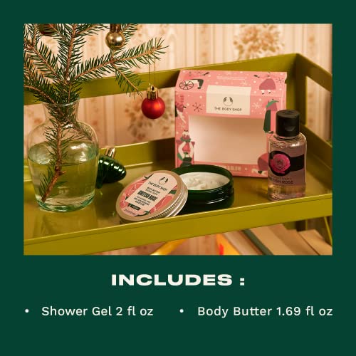 The Body Shop Bloom & Glow British Rose Treats Gift Set, Vegan Formula, Hydrating & Rejuvenating Skincare for All Skin Types, Floral, 2 Items