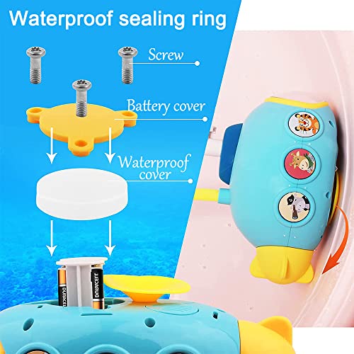 Mumoo Bear Baby Bath Toys, Light Up Bath Toys with LED Light, Sprinkler Bathtub Toys for Toddlers Infant Kids Boys Girls, Octopus Spray Swimming, Bathtub Shower Pool Bathroom Toy for Baby