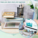Yulejo Acrylic Desk Organizers and Accessories Tier Paper File Organizer Tray Stackable Document Clear Desk Accessories for Office Workspace Organization (315 x 222 x 68 mm/ 12.4 x 8.74 x 2.68 Inch)