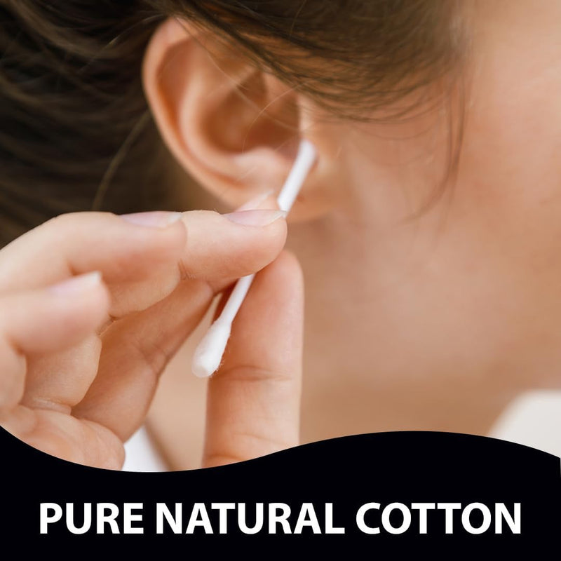 Cool & Cool Ear Buds -100's - Round Thick Tips,Cotton Swabs,100% Cotton,Double Tipped,Hygienic,Gentle & Safe Swabs for Ears - Assorted