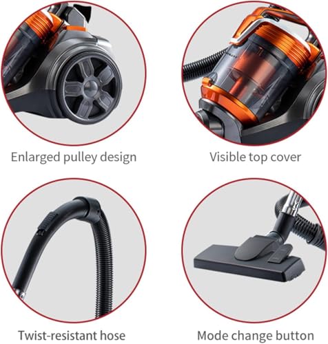 3600W 3.5L Corded Canister Vacuum Cleaner 26KPa Suction Power Multi-Cyclonic Lightweight Bagless Vacuum Cleaner, 4M 360-degree Swivel Hose And Washable HEPA Filter for Hard Floors, Pet Hair, Carpet