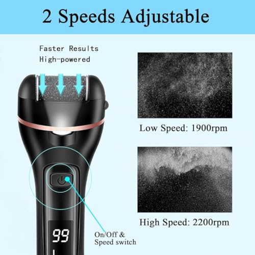Bixbite 18 Pcs Foot Scrubber for Dead Skin, Get Smooth Feet at Home with Electric Callus Remover for Feet, Rechargeable Electric Foot Callus Remover for Cracked Heels, 30+ Foot Scrub Salon Procedures