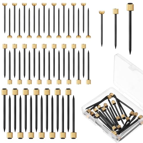 TERRIFI Picture Hanging Nails, Black Steel Nails with Brass Head, 75-Piece Set of Small, Medium, and Large Picture Frame Hangers, Supports 5-30 lbs, Ideal for Home Hardware Use
