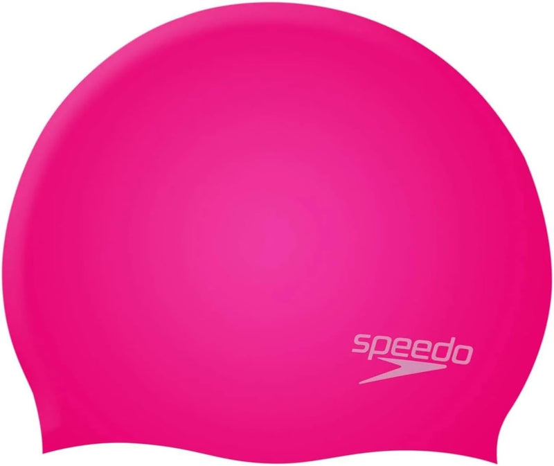 Unisex Kids Junior Plain Moulded Silicone Junior Swimming Cap Swimming Cap - One Size Rose Cerise
