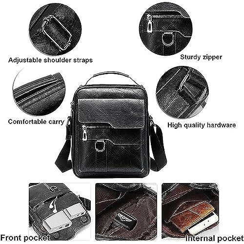 Crossbody Sling Bag, VUCATIN Body Chest Shoulder Bag for Men Women Casual Shoulder Backpack Bag, Waterproof Leather Chest Casual Daypack with Usb Charging Port for Travel Hiking
