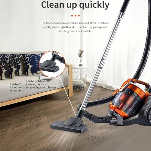 3600W 3.5L Corded Canister Vacuum Cleaner 26KPa Suction Power Multi-Cyclonic Lightweight Bagless Vacuum Cleaner, 4M 360-degree Swivel Hose And Washable HEPA Filter for Hard Floors, Pet Hair, Carpet