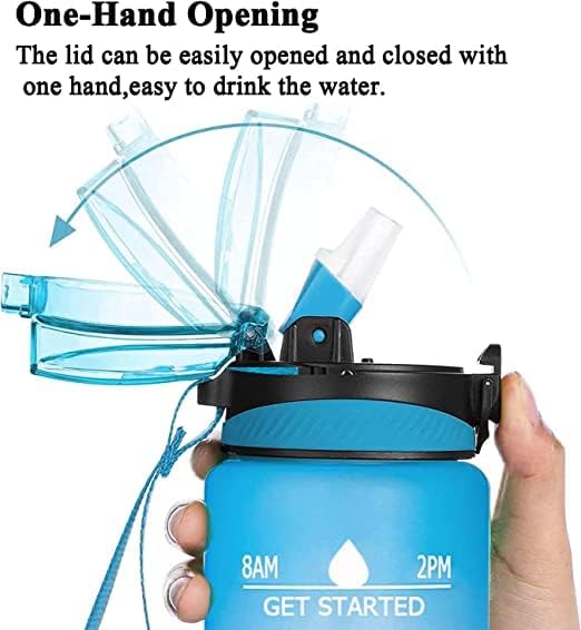 ECVV Motivational Large Water Bottle 1L Tritan Plastic Water Bottle With Time Markers, Leak Proof Water Bottle For Kids, School Water Bottles (MULTICOLOR)