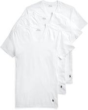 mens Slim Fit Cotton V-neck Tee Undershirt (pack of 3) - White