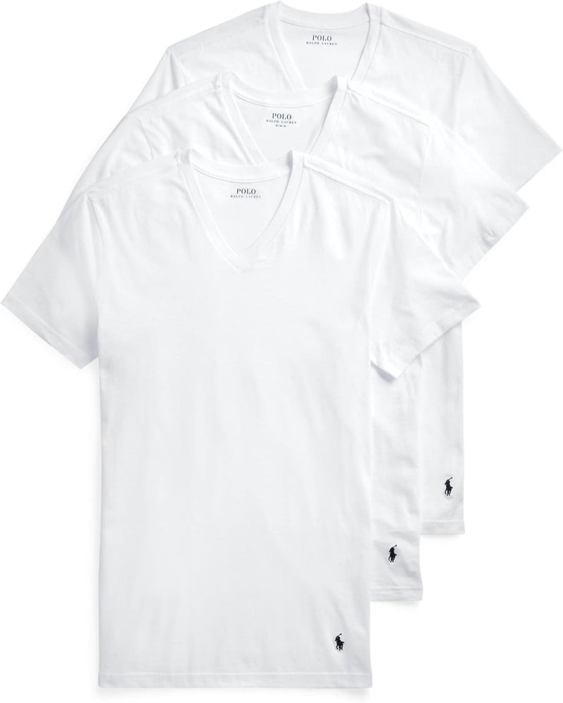 mens Slim Fit Cotton V-neck Tee Undershirt (pack of 3) - White