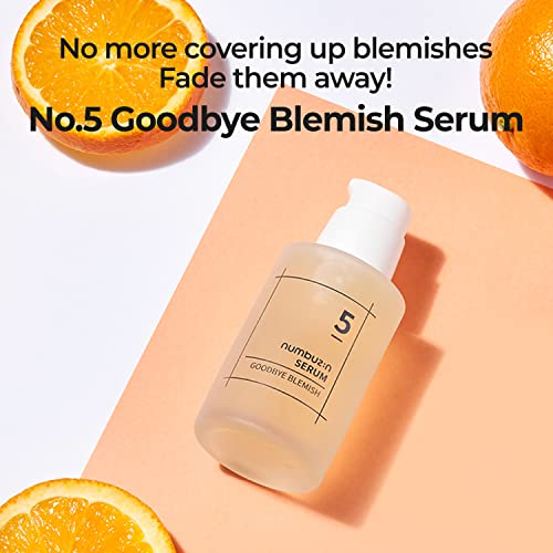 numbuzin No.5 Serum | Goodbye Blemish Serum | Solution for Blemisheds, Dark Spots, Acne Scars with Vitamin C, Niacinamide, Antioxidant | Lightweight Gel, Korean Skin Care for Face | 50ml