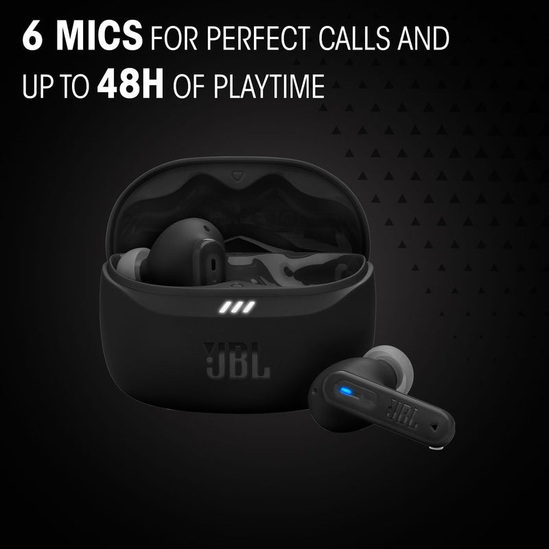 JBL Tune Beam Earphones, Bluetooth and Wireless, Water Resistant and Noise Cancelling with up to 48 Hours Battery Life, Blue - ‎ JBLTBEAMBLU