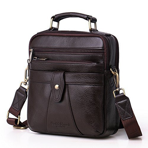 Langzu Men's Genuine Leather Messenger Shoulder Bag Handbag CrossBody Briefcase